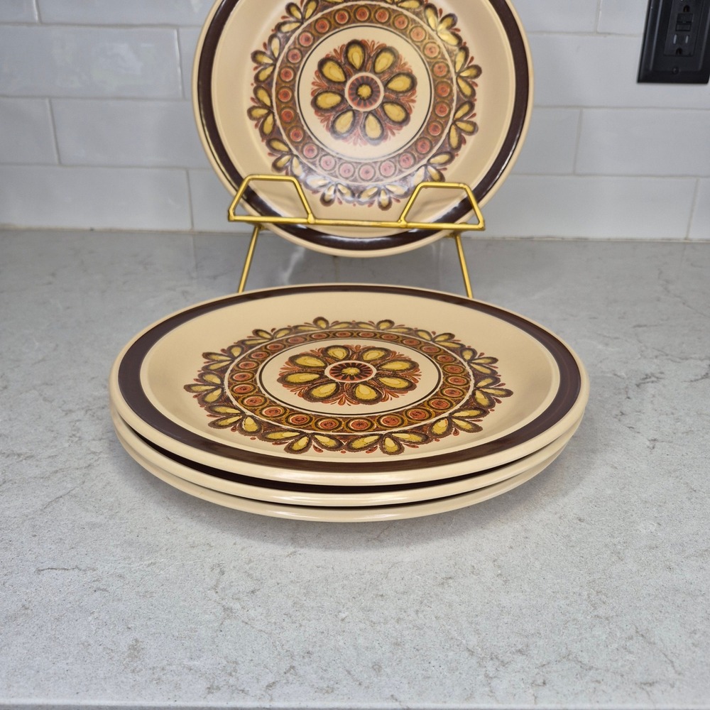 Nikko Stone Dinner Plates‎ Desert Sand Set Of 4 Beige Brown Vintage